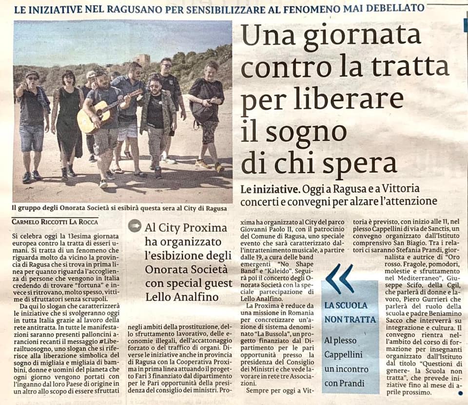 Una giornata contro la Tratta per liberare il sogno di chi spera