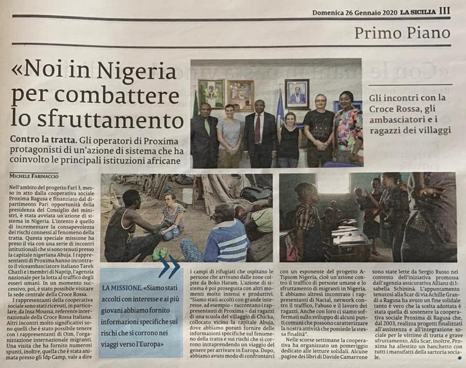 Noi in Nigeria per combattere lo sfruttamente- La Sicilia