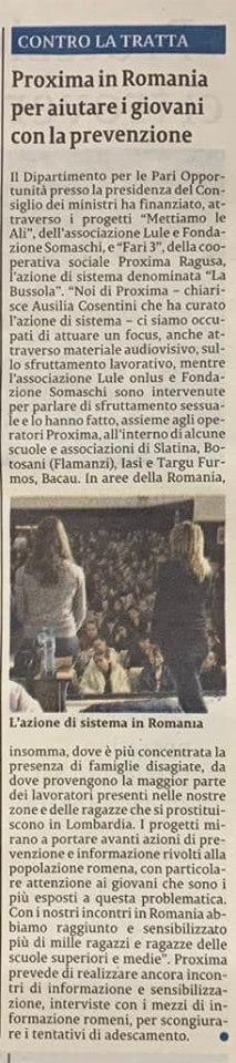 Proxima in Romania per aiutare i giovani con la prevenzione - La Sicilia