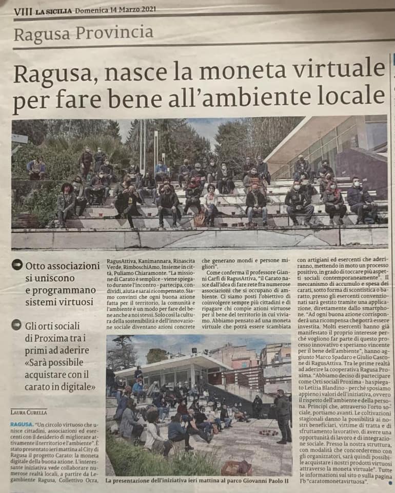 Ragusa, nasce la moneta virtuale per fare bene all'ambiente locale - La Sicilia