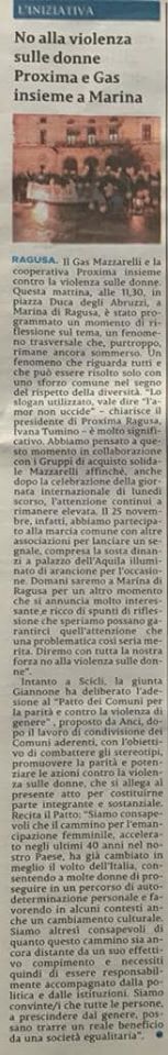 No alla violenza sulle donne Proxima e Gas insieme a Marina - La Sicilia