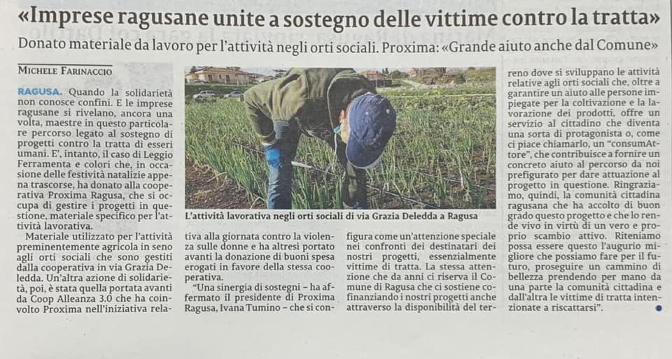 Imprese ragusane unite a sostegno delle vittime contro la tratta - La Sicilia