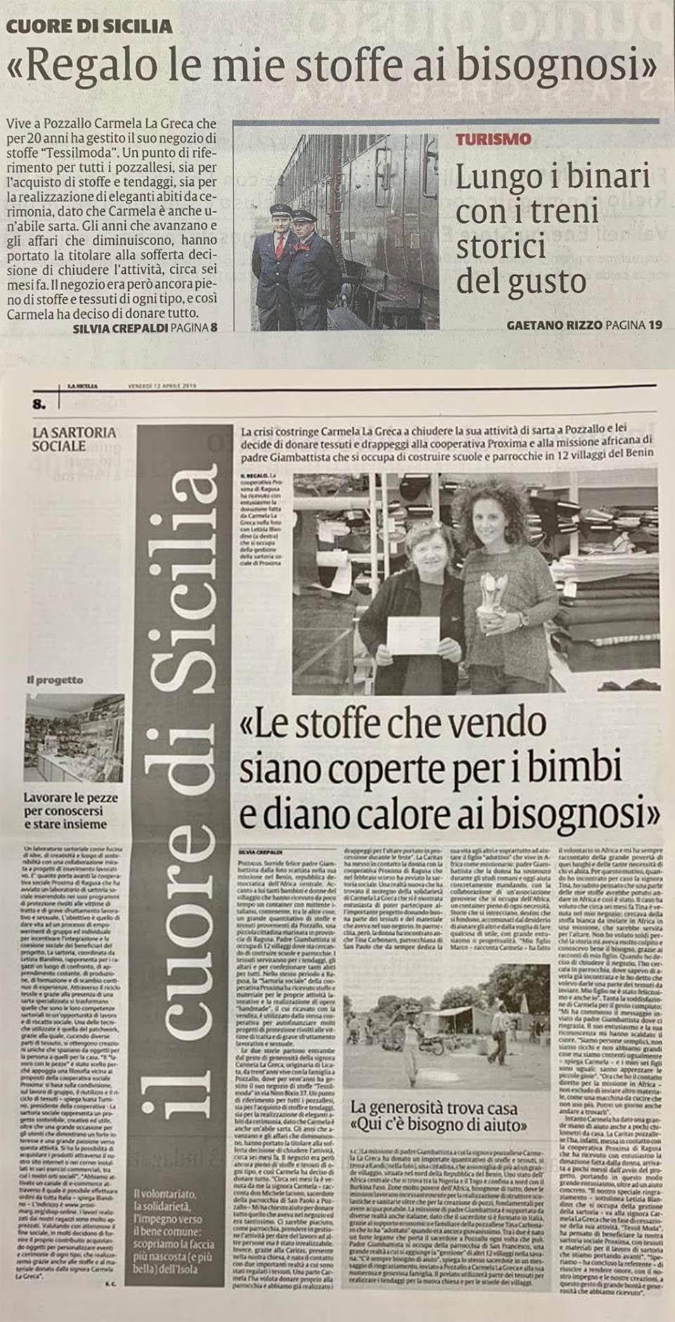 Regalo le mie stoffe ai bisognosi