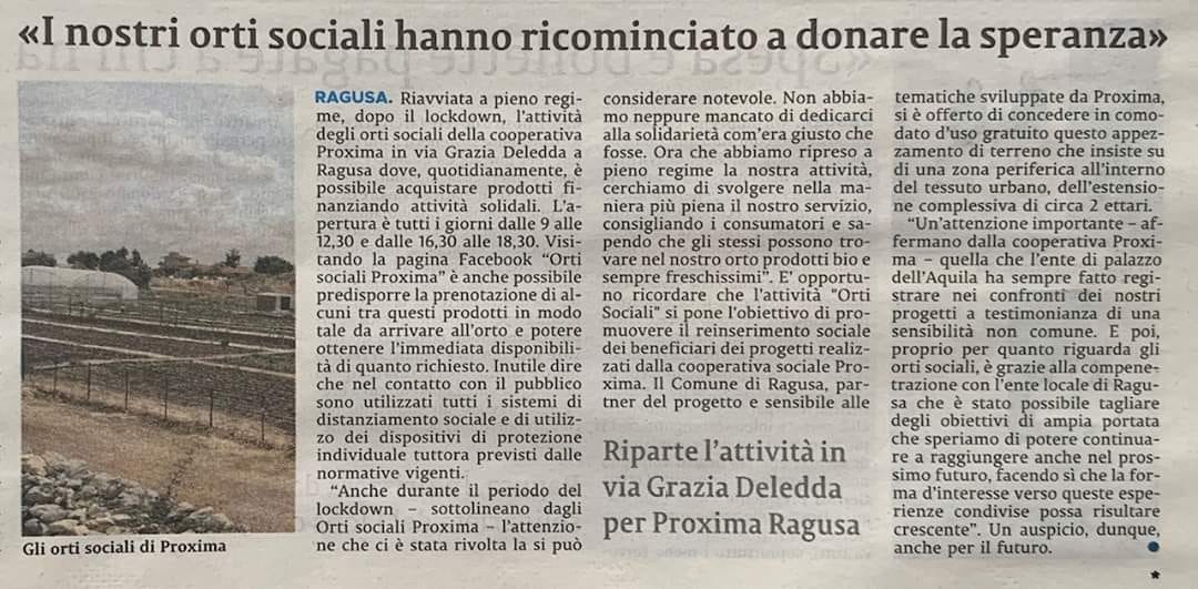 I nostri orti sociali hanno ricominciato a donare la speranza