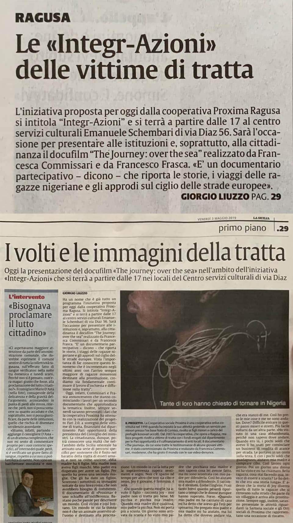 I volti e le immagini della tratta