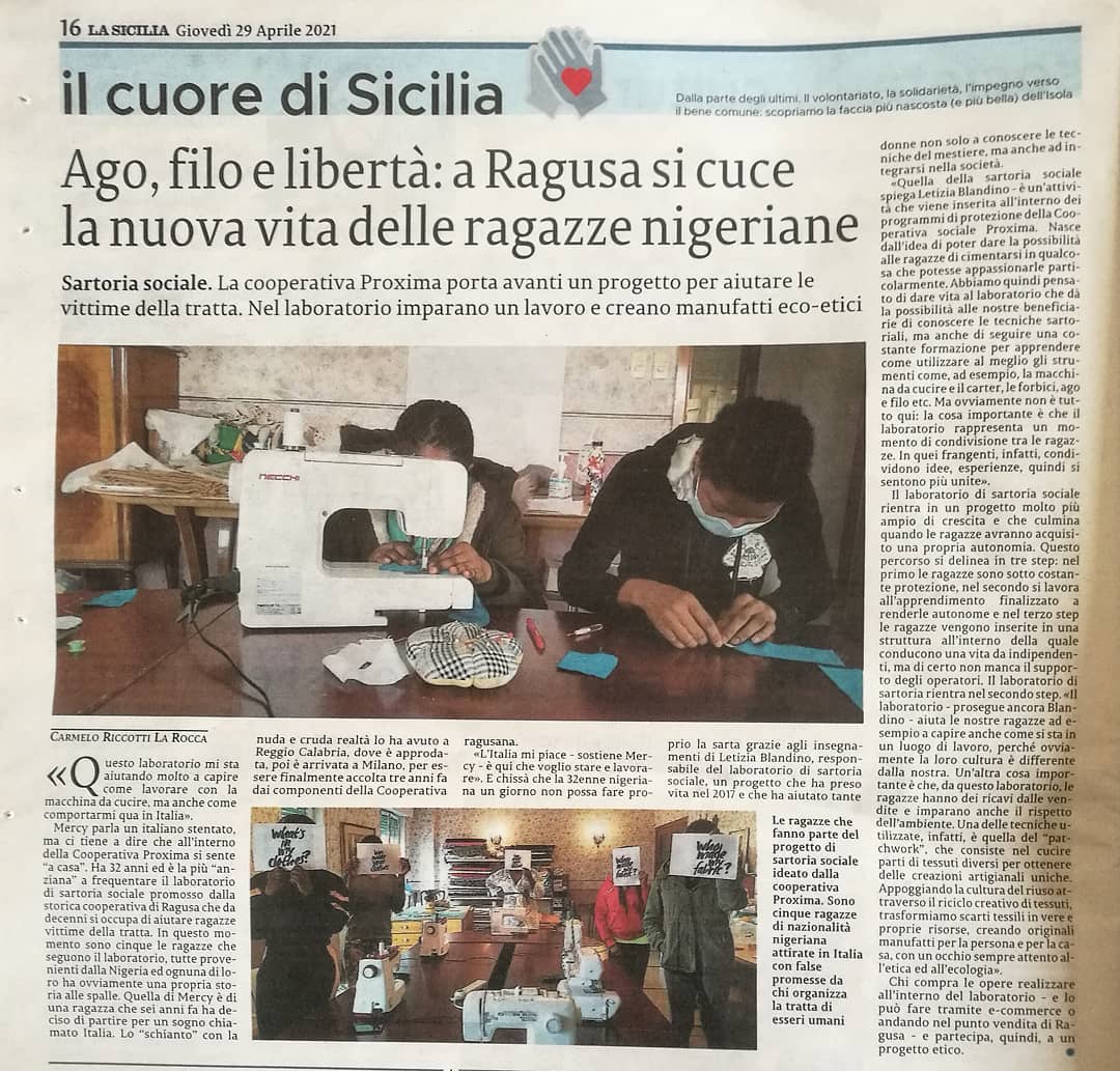 Ago, filo e libertà: a Ragusa si cuce la  nuova vita delle ragazze nigeriane