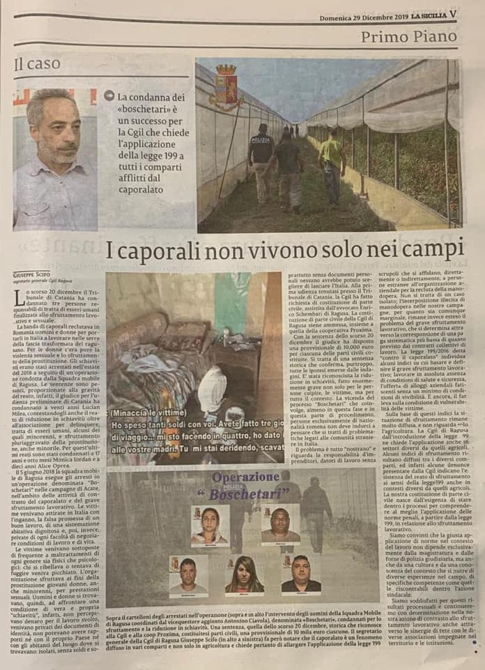 I caporali non vivono solo nei campi - La Sicilia