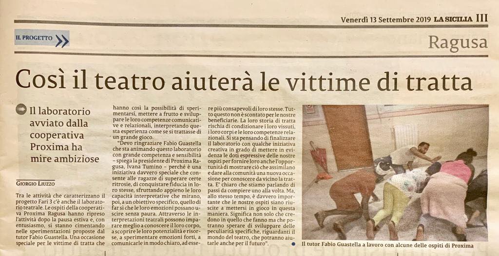 Così il teatro aiuterà le vittime di tratta -  La Sicilia