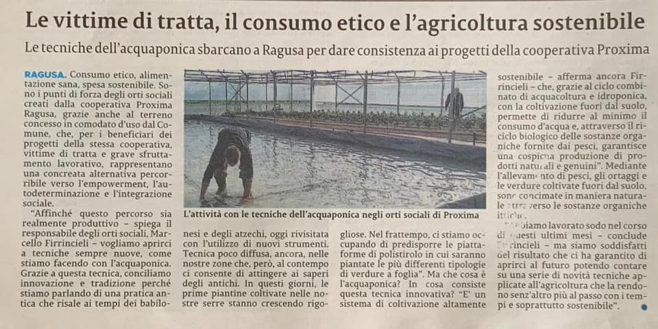 Le vittime di tratta, il consumo etico e l'agricoltura sostenibile - La Sicilia