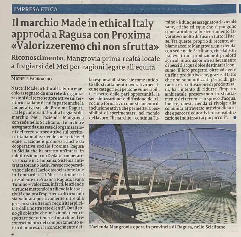Il marchio Made in Ethical Italy approda a Ragusa con Proxima 